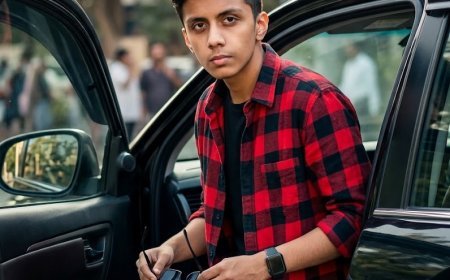 Cinematic SUV Portrait | Stylish Man in Red Checkered Oversheet