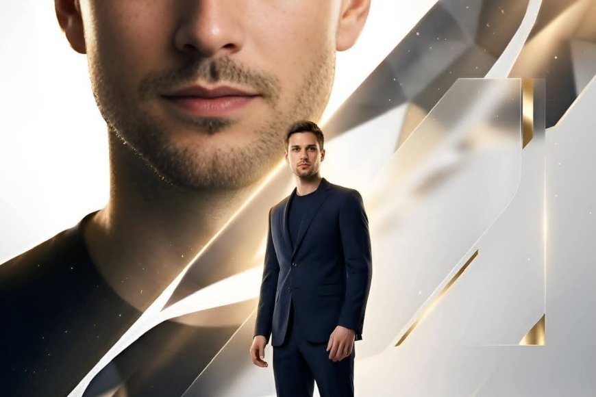 Copy-Past Prompt   for a high-end, futuristic corporate portrait composition